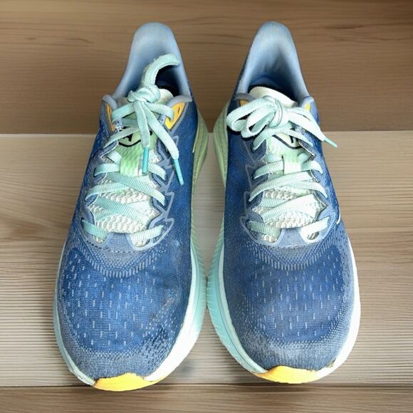 Hoka One One Men's Mach 6 Road Running Shoes Size 8.5D Dusk Shadow Blue/Green - Picture 3 of 12